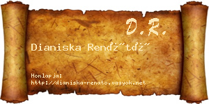 Dianiska Renátó névjegykártya